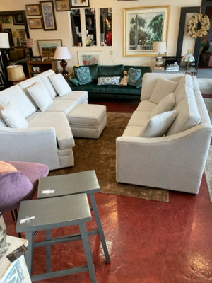 Ashley 6 Piece Polyester w/Ottoman Cream/Gray Sectional Sofa