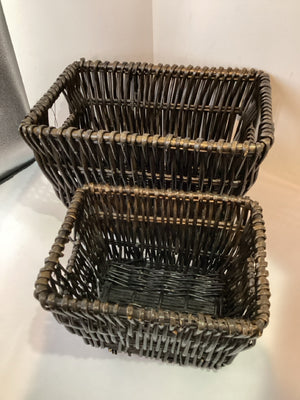 Brown Wicker Pair Basket