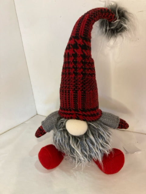 Christmas Red/Gray Cotton Stuffed Gnome Holiday Item