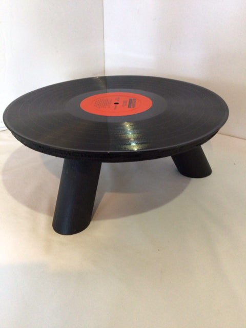 Retro Black Record Cake Plate/Stand