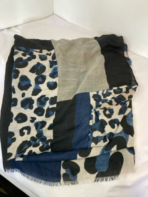 Polyester Gray/Blue Scarf