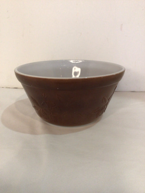 Pyrex Vintage Mixing Brown Glass Flower Bowl