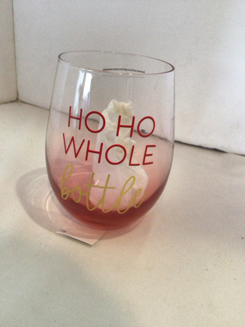 Christmas Red/Clear Glass Wine Glass Holiday Item