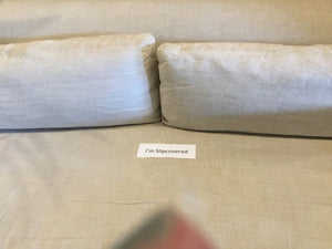 Restoration Hrd. Oversized Linen Loose Cushion Seat Slipcover Cream Sofa/Couch