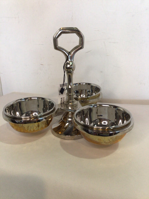 Chrome Divided Serving Dish