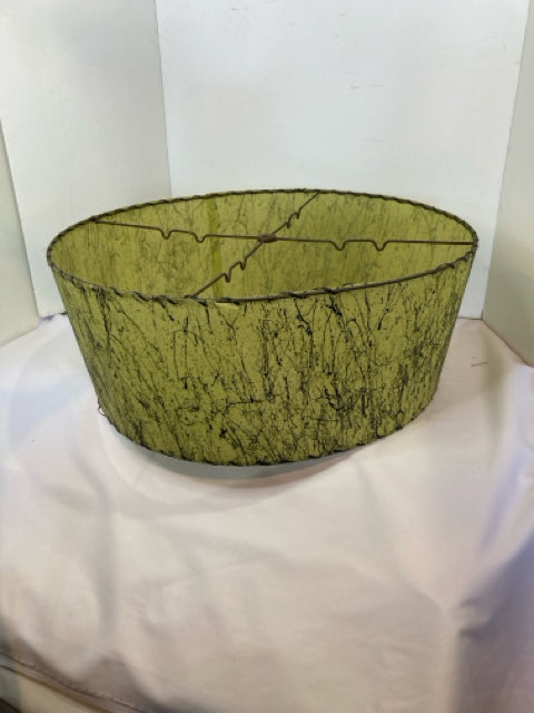 1950's Green/Black Fiberglass Barrel Lamp Shade