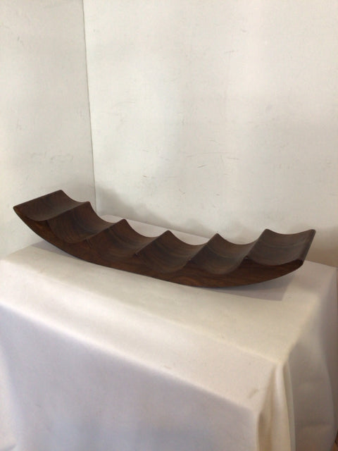 Crate & Barrel Brown Wood Wine Rack