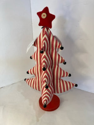 Christmas Red/white Fabric Christmas Tree Stripe Holiday Item