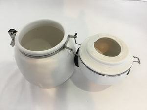 White/Black Ceramic Dog Jar