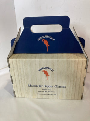 Margaritaville New Clear Glass Mason Jar Glasses