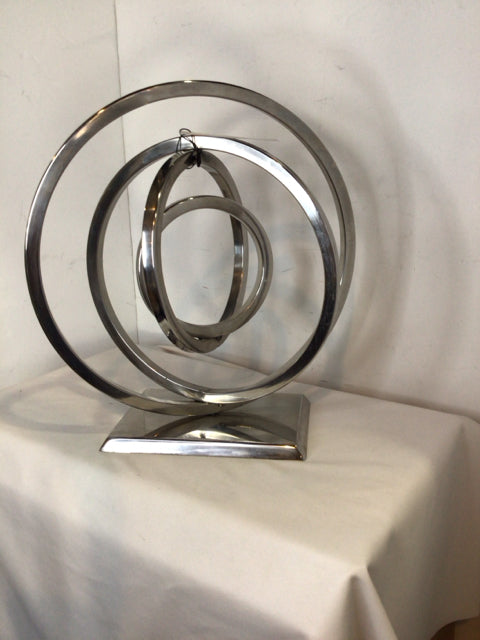 Silver Metal Spiral Sculpture