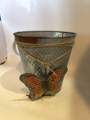Silver Galvanized Butterfly Bucket