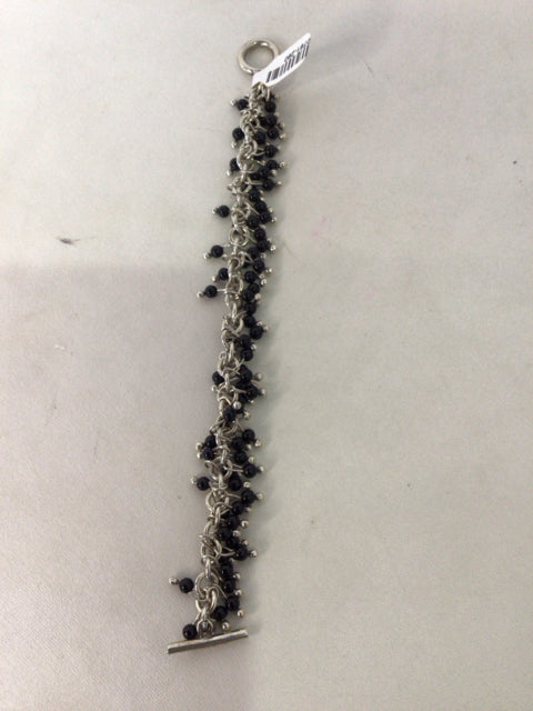 Sterling Silver Silver/Black Chain Bracelet