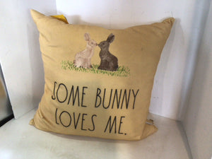 Yellow Cotton Bunnies Pillow