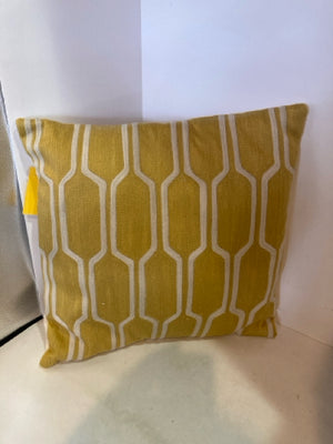 Yellow/White Crewel Pillow