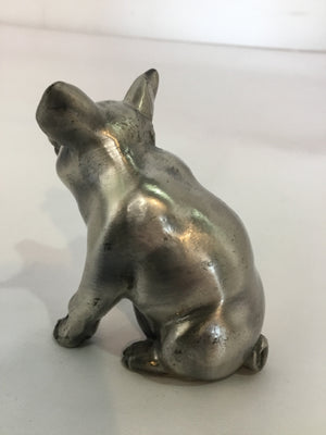 Silver Metal Pig Figurine