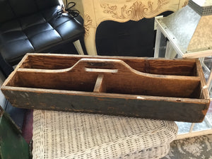 Vintage Brown Wood Handle Tray