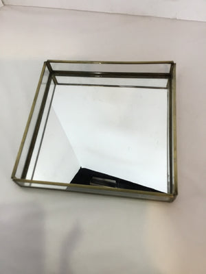 Mirrored Silver/Gold Metal Tray