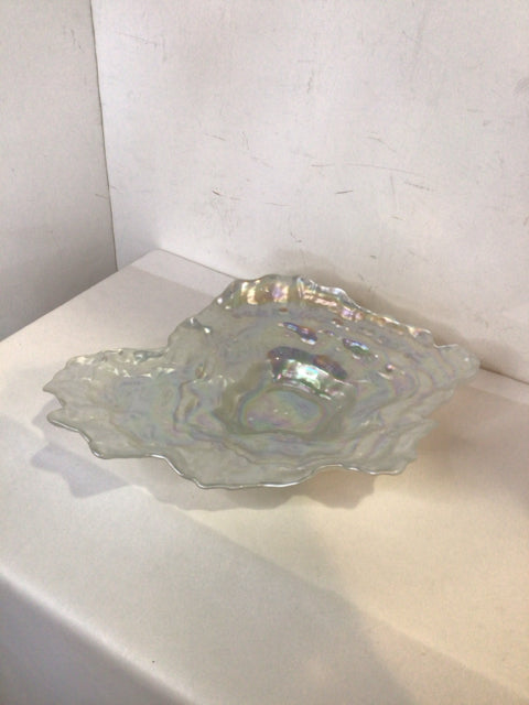 White Glass Iridescent Bowl