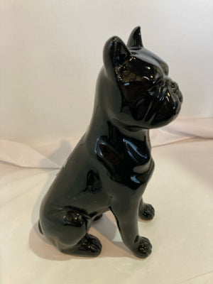 Black Ceramic Dog Figurine