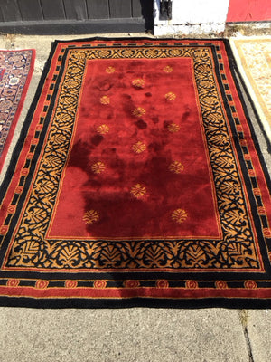 Traditional Wool 5 X 8 Red/Black Rug