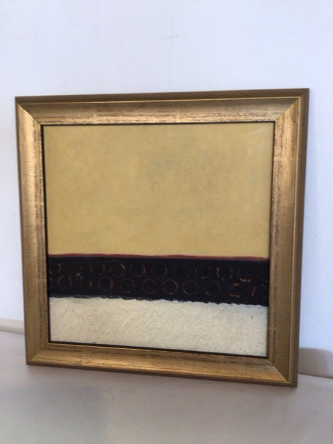 Abstract Tan/Black Framed Art