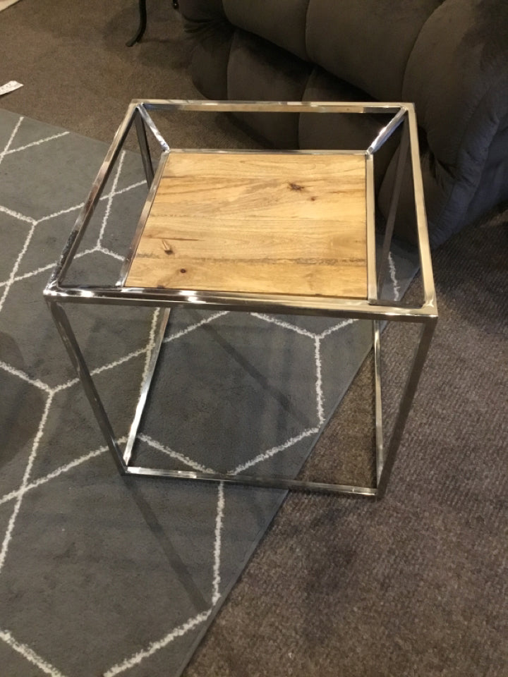 Modern Chrome Square Table