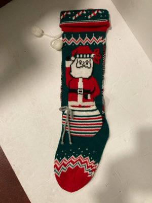 Stocking Red/white Noel Holiday Item