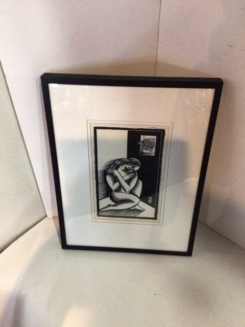 Black/White Woman Framed Art
