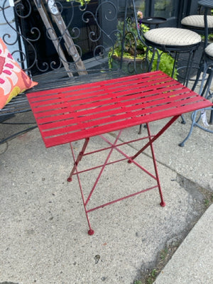 Metal Folding Red Table