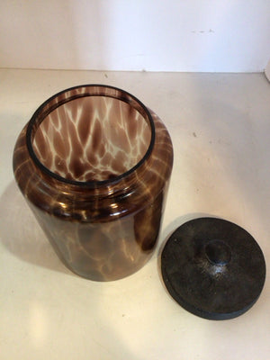 Brown Glass Canister