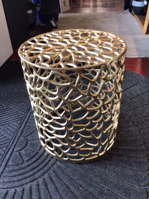 Outdoor/Outside Metal Cut Out Gold Table