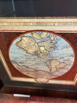 Multi-Color World Globe Framed Art