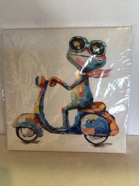 Multi-Color Canvas Frog Stretch Canvas Art