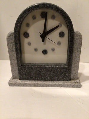 Modern Gray Faux Stone Arched Clock