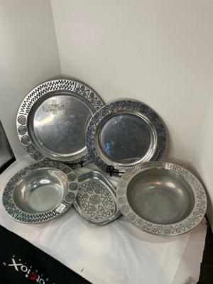 Wilton Armetale Bowl Pewter Reggae 5 Piece Set Plate