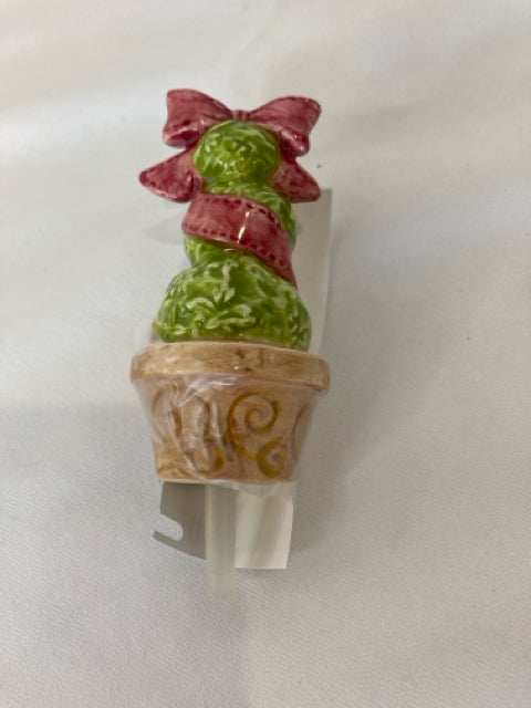 Nora Fleming Christmas Green/Red Ceramic Topiary Misc