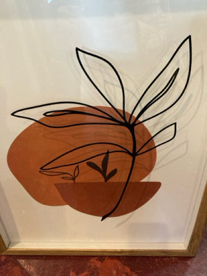 Shadow Cream/Orange Fruit Framed Art