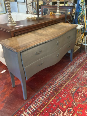 Country Wood 2 Drawers Gray/Brown Buffet/Sideboard