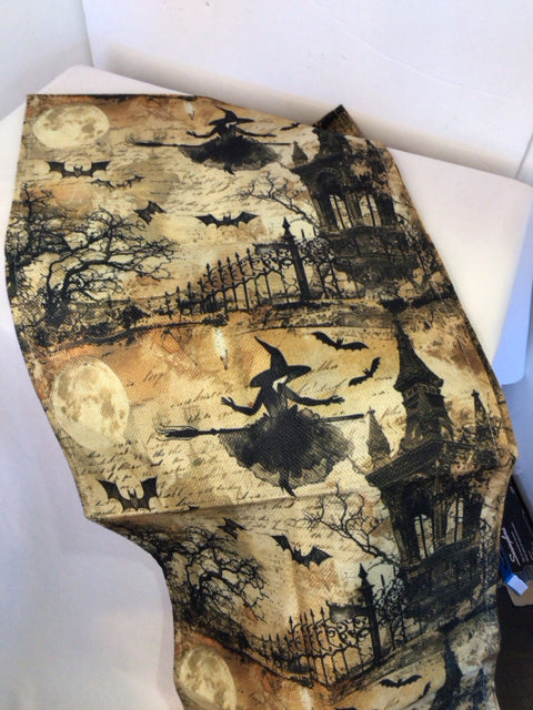 Table Runner Cream/Black Halloween Holiday Item