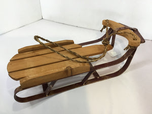 Sled Brown/Red Wood Holiday Item