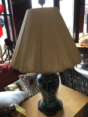 Oriental Black/Green Hand Painted Lamp