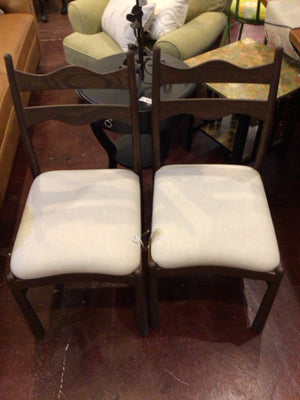 Lulu & Georgia Pair Wood Brown/Cream Chair Set 26FRMFJ2