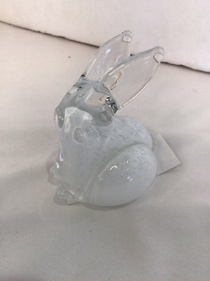 White Glass Rabbit Figurine