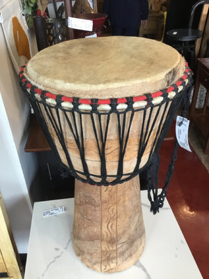 Vintage Tribal Brown/Multi Wood Drum