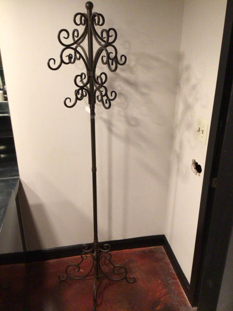 Bronze Metal Scroll Coat Rack