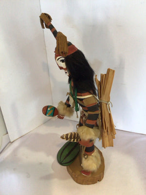 Native American Black/Red Wood Kachina Doll
