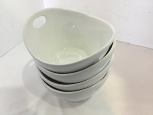 Set of 4 White Ceramic Bowl Set