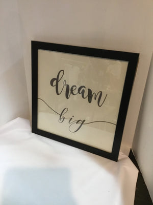 Brown/White Words Framed Art