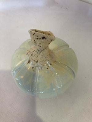 RenieRay Clay Blue Glass Pumpkin Figurine